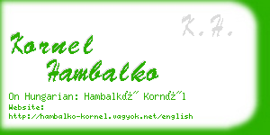 kornel hambalko business card